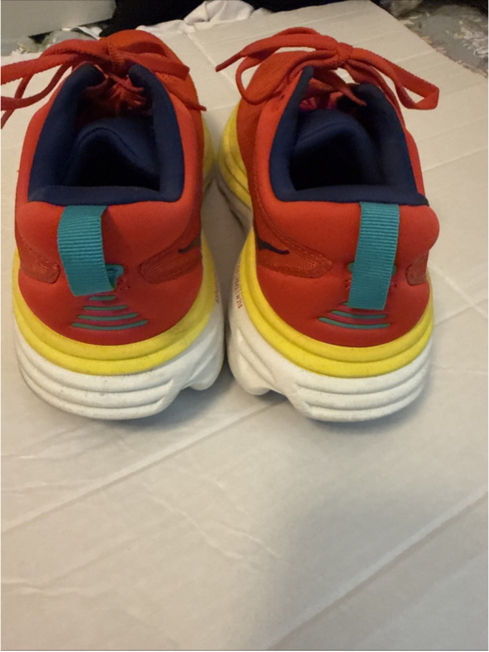 Hoka Bondi 8 Men’s US Size 8.5D Red/yellow Running Shoes Sneakers - Picture 5 of 8